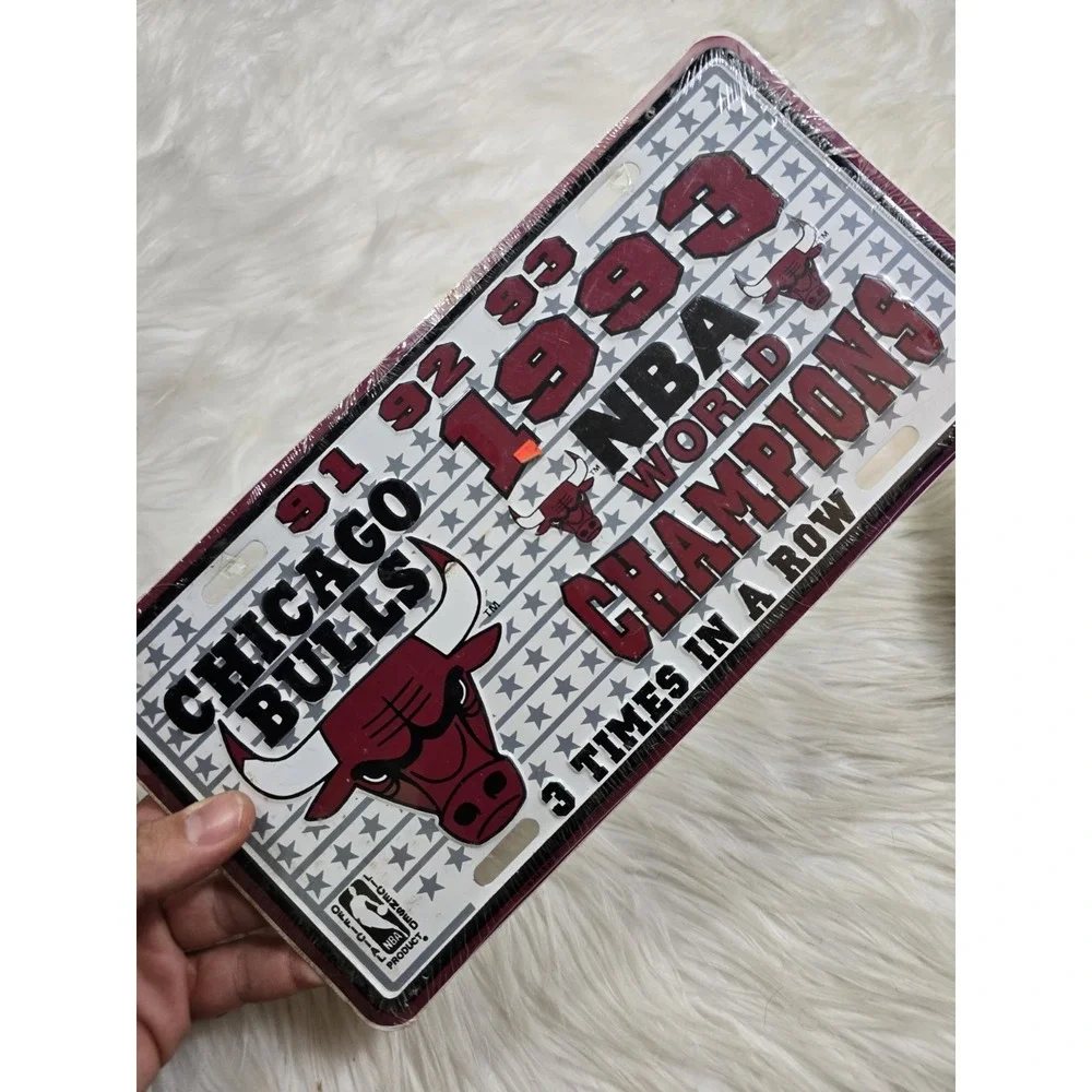 New License Plate Fan Tag Chicago Bulls 1993 World Champions NBA Air Jordan #56